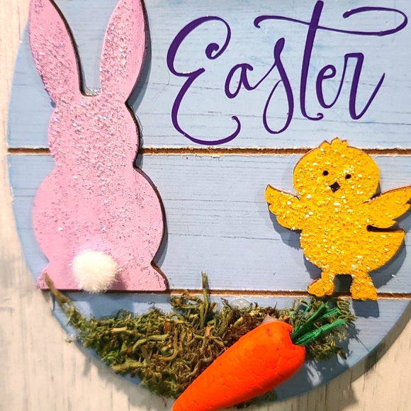 Easter Sign with Ribbon - Mailable- Great wall hanging or Easter card gift - Picture 3 of 4